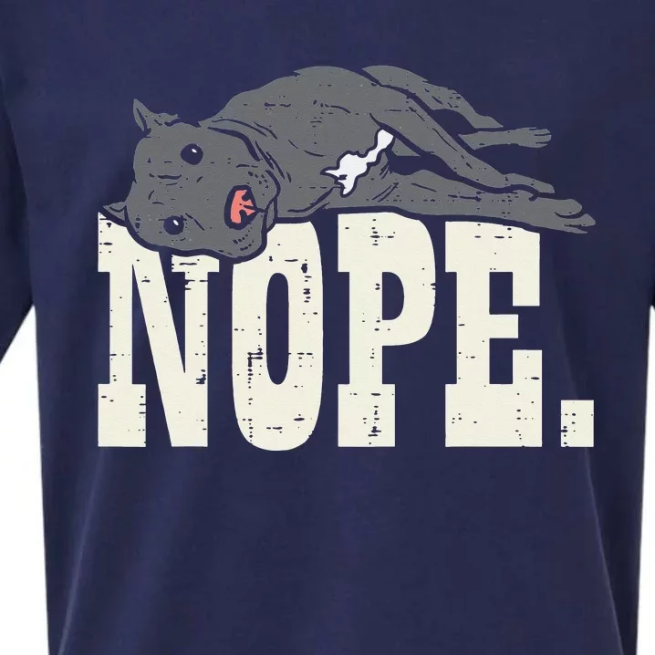 Nope Lazy Pitbull Funny Pitties Pet Dog Lover Owner Gift Sueded Cloud Jersey T-Shirt