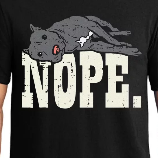 Nope Lazy Pitbull Funny Pitties Pet Dog Lover Owner Gift Pajama Set