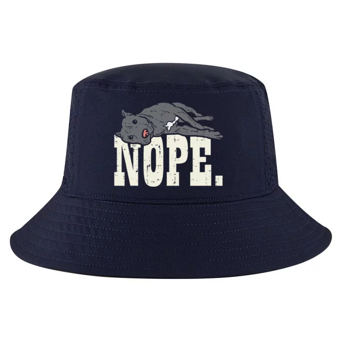 Nope Lazy Pitbull Funny Pitties Pet Dog Lover Owner Gift Cool Comfort Performance Bucket Hat