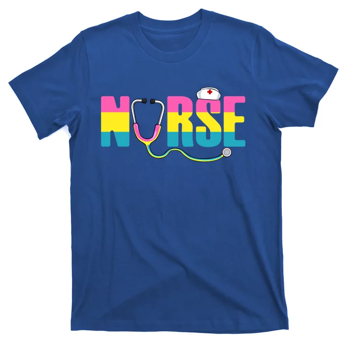 Nurse Lgbtq Pansexual Pride Flag Rn Lpn Nursing Students Meaningful Gift T-Shirt