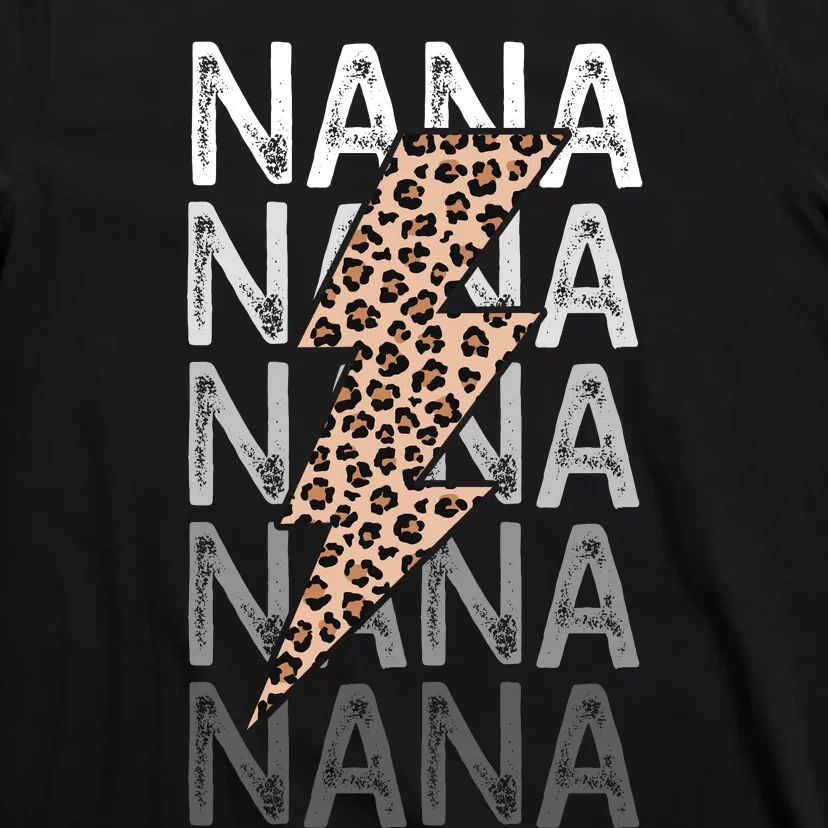 Nana Leopard Print New Grandma Bolt T-Shirt