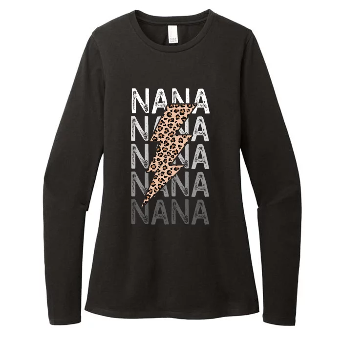 Nana Leopard Print New Grandma Bolt Womens CVC Long Sleeve Shirt