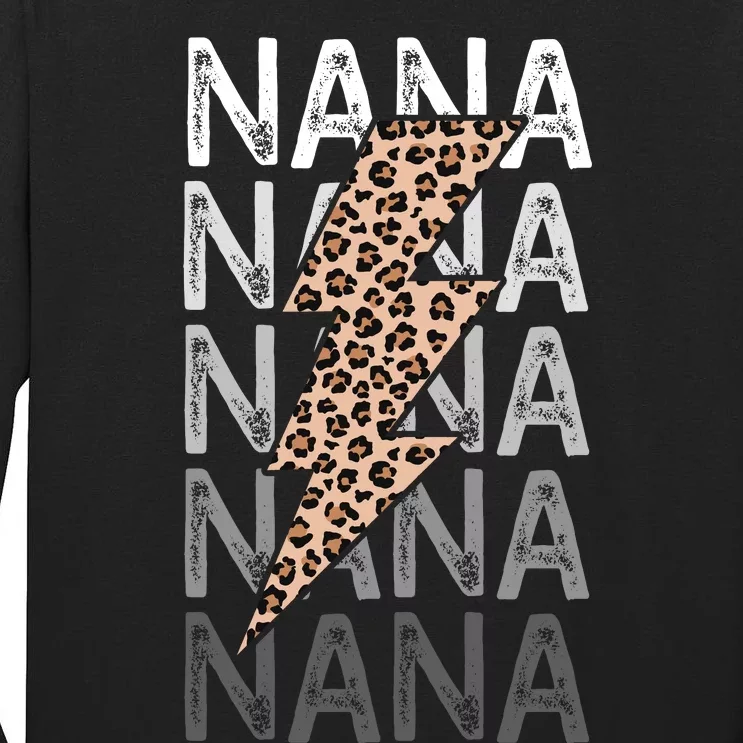 Nana Leopard Print New Grandma Bolt Tall Long Sleeve T-Shirt