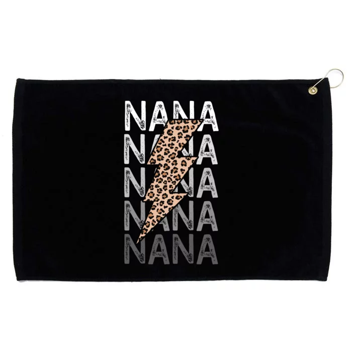 Nana Leopard Print New Grandma Bolt Grommeted Golf Towel