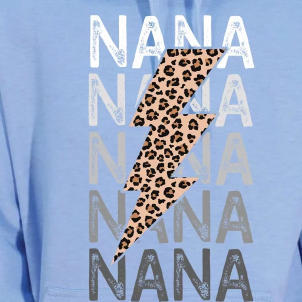 Nana Leopard Print New Grandma Bolt Unisex Surf Hoodie