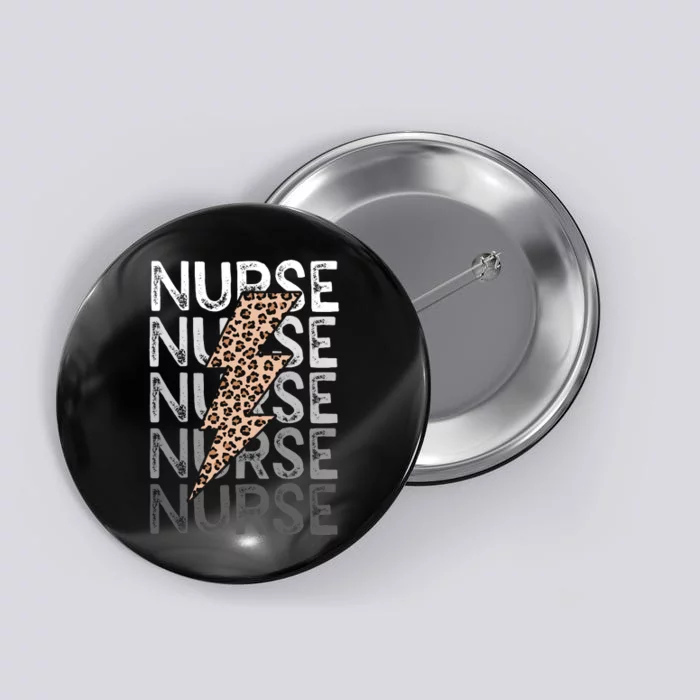 Nurse Leopard Print Nursing Student Grad Button