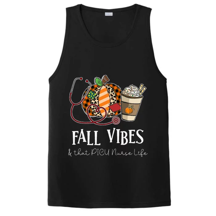 Nurse Leopard Pumpkin Fall Vibes And That PICU Nurse Life Performance Tank