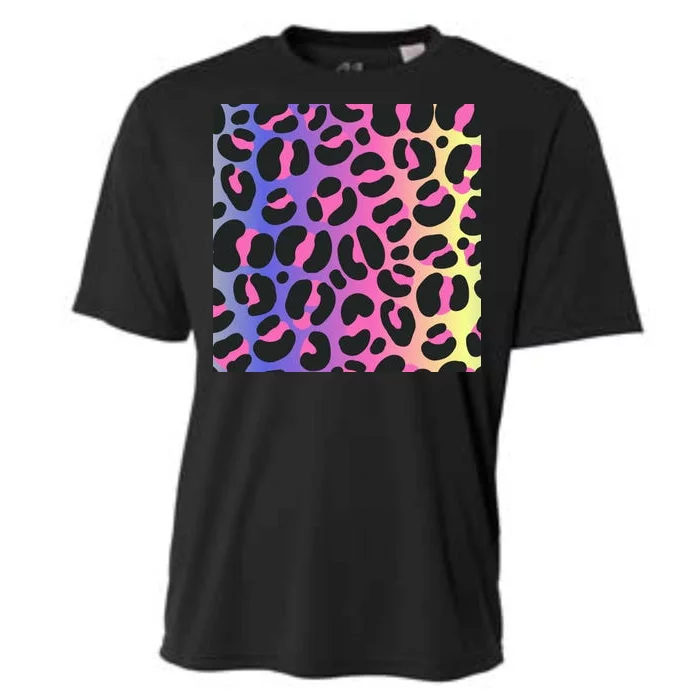 Neon Leopard Pattern Cooling Performance Crew T-Shirt