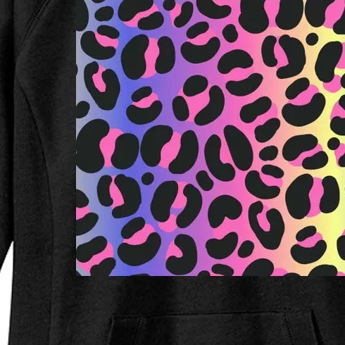 Neon Leopard Pattern Women's Fleece Hoodie