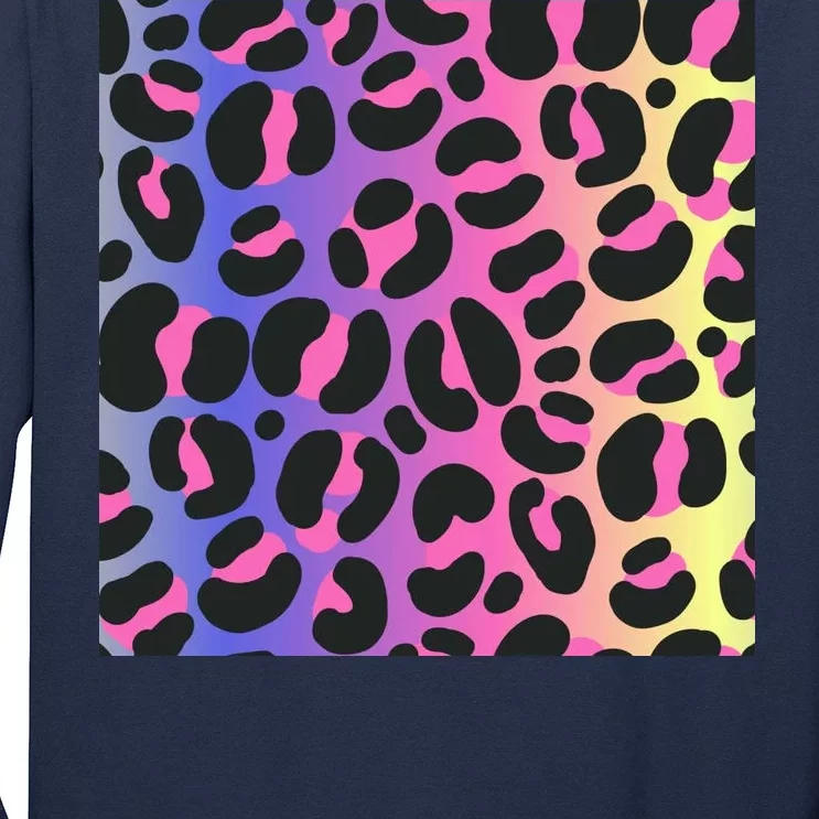 Neon Leopard Pattern Long Sleeve Shirt