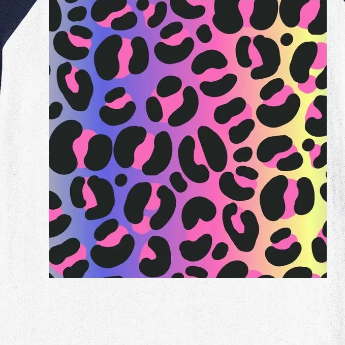 Neon Leopard Pattern Baseball Sleeve Shirt