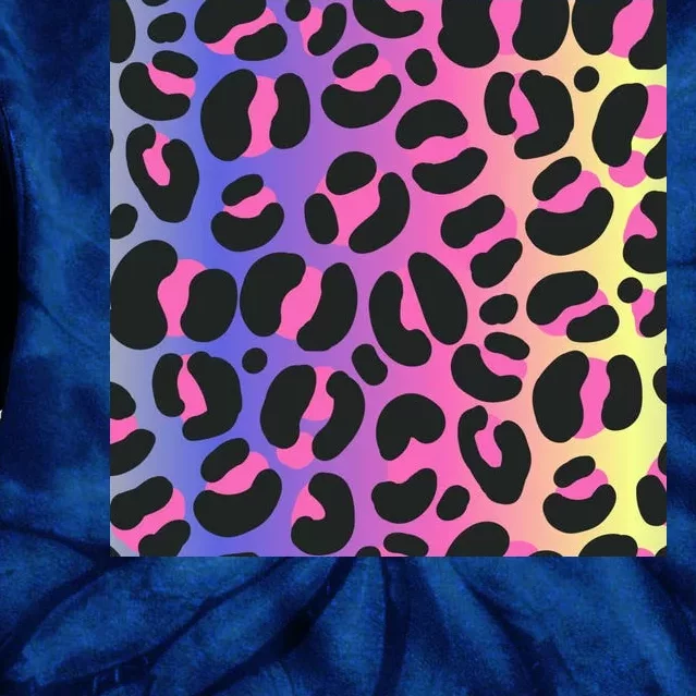 Neon Leopard Pattern Tie Dye Hoodie