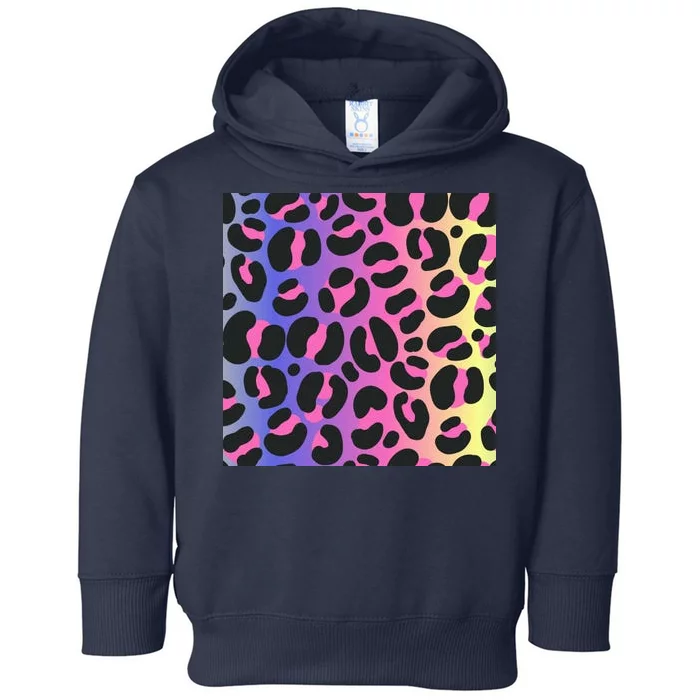 Neon Leopard Pattern Toddler Hoodie