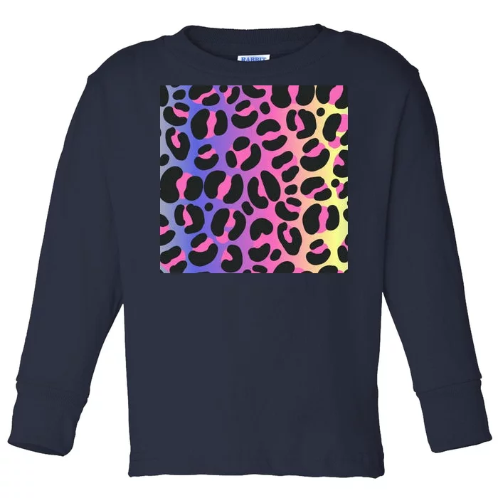 Neon Leopard Pattern Toddler Long Sleeve Shirt