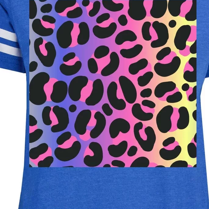 Neon Leopard Pattern Enza Ladies Jersey Football T-Shirt