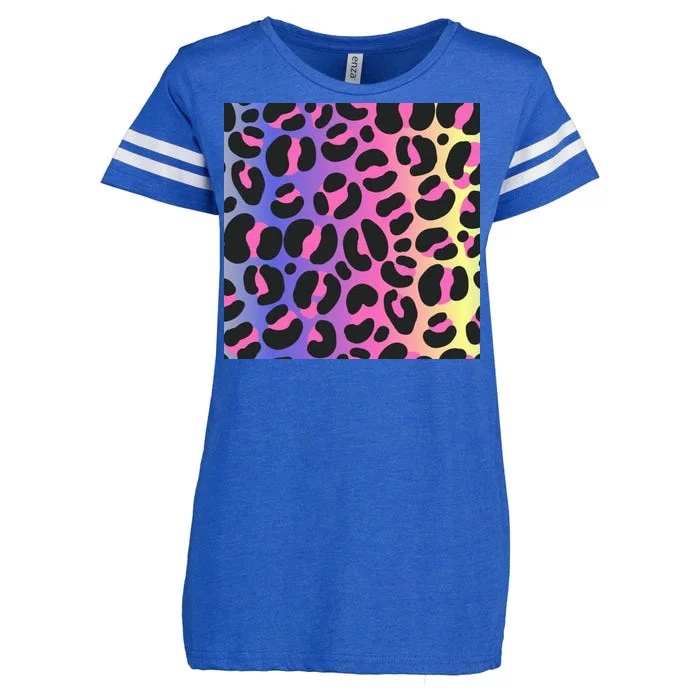 Neon Leopard Pattern Enza Ladies Jersey Football T-Shirt