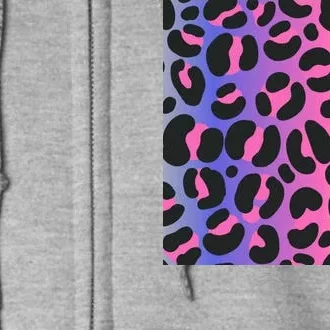 Neon Leopard Pattern Full Zip Hoodie