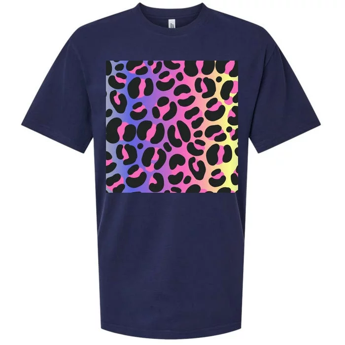 Neon Leopard Pattern Sueded Cloud Jersey T-Shirt