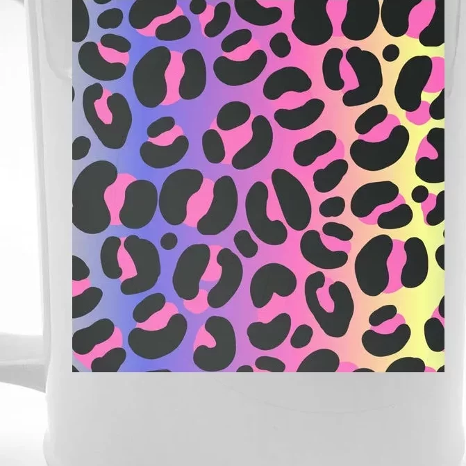 Neon Leopard Pattern Front & Back Beer Stein