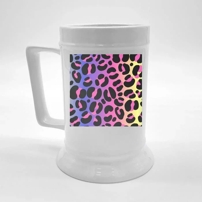 Neon Leopard Pattern Front & Back Beer Stein