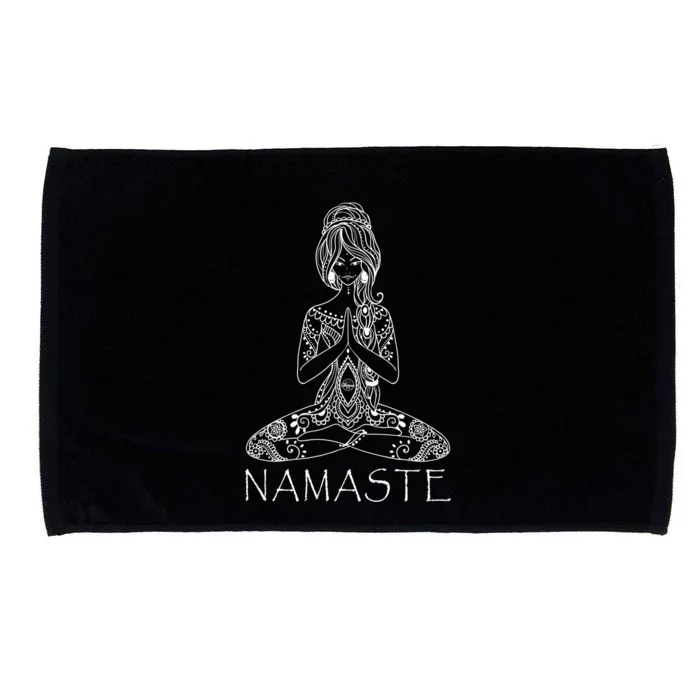 Namaste Lotus Position Yoga (Black) Gift Microfiber Hand Towel