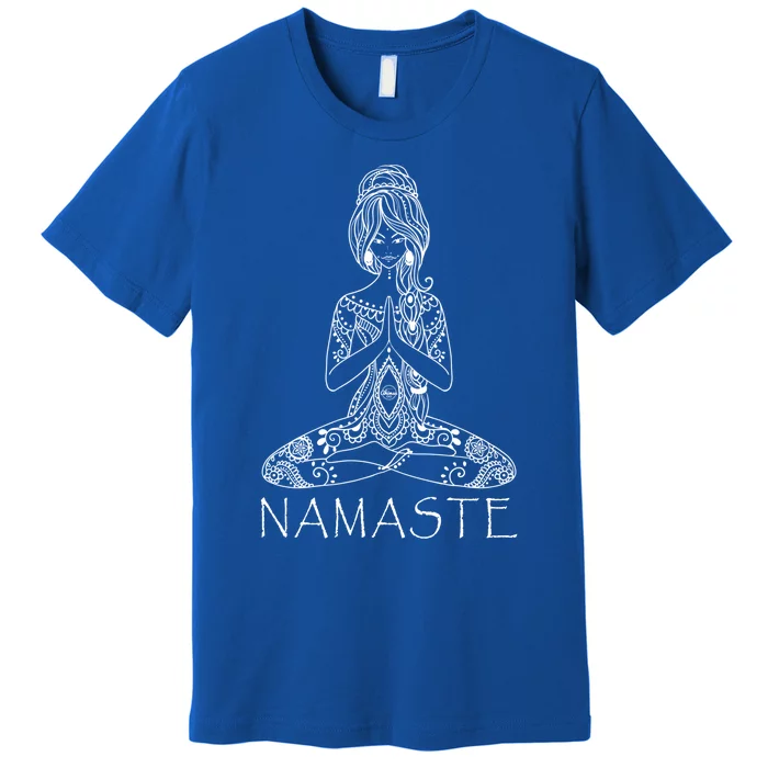 Namaste Lotus Position Yoga (Black) Gift Premium T-Shirt