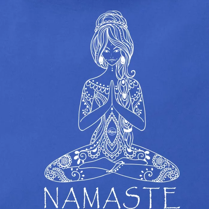 Namaste Lotus Position Yoga (Black) Gift Zip Tote Bag