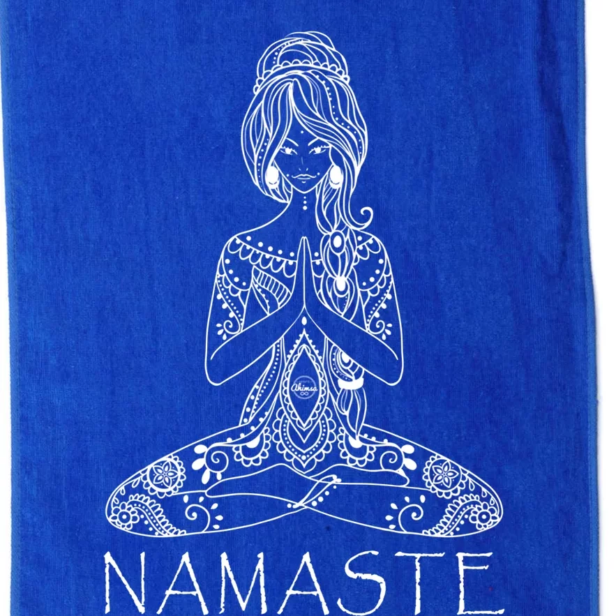 Namaste Lotus Position Yoga (Black) Gift Platinum Collection Golf Towel