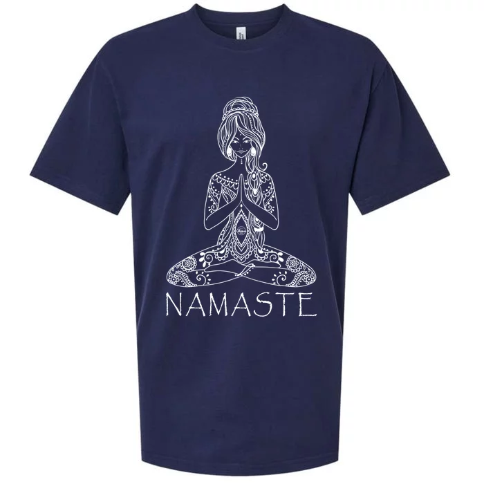 Namaste Lotus Position Yoga (Black) Gift Sueded Cloud Jersey T-Shirt