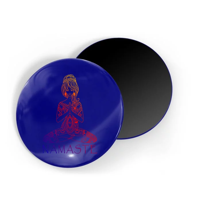 Namaste Lotus Position Yoga (Black) Meaningful Gift Magnet