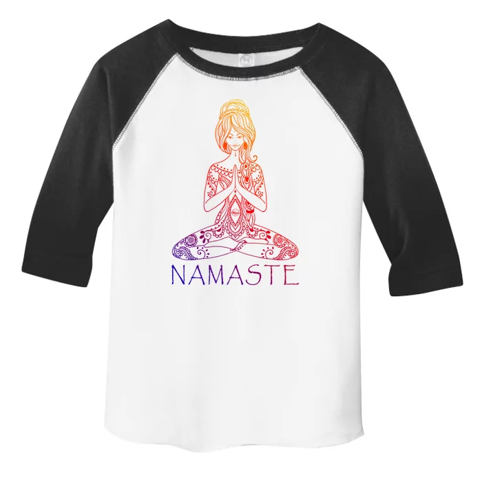 Namaste Lotus Position Yoga (Black) Meaningful Gift Toddler Fine Jersey T-Shirt