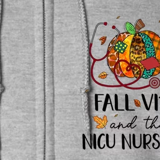 Nurse Leopard Pumpkin Fall Vibes And That Nicu Nurse Life Funny Gift Full Zip Hoodie