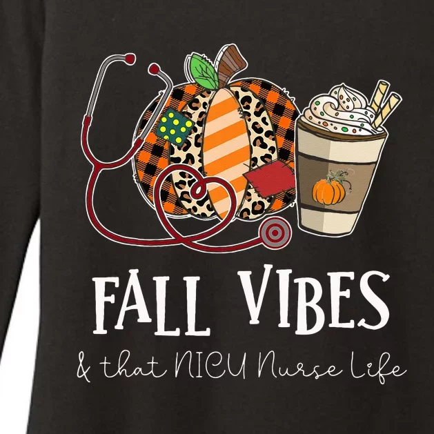 Nurse Leopard Pumpkin Fall Vibes And That NICU Nurse Life Womens CVC Long Sleeve Shirt