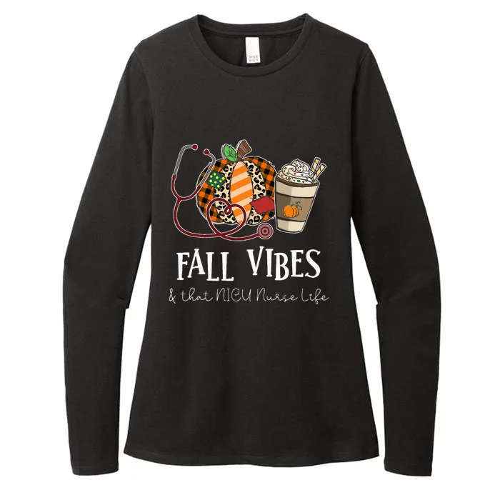 Nurse Leopard Pumpkin Fall Vibes And That NICU Nurse Life Womens CVC Long Sleeve Shirt