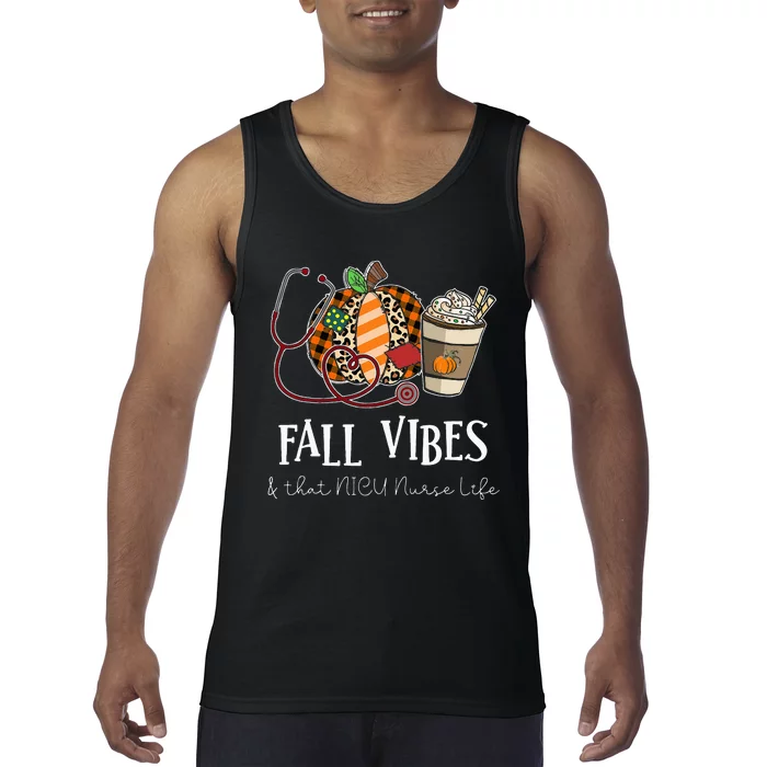 Nurse Leopard Pumpkin Fall Vibes And That NICU Nurse Life Tank Top