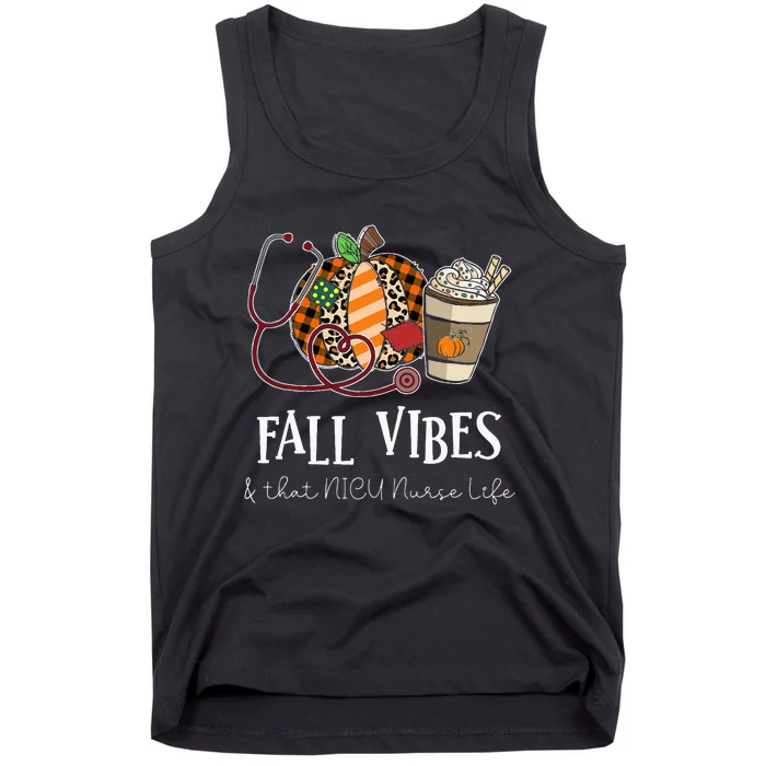 Nurse Leopard Pumpkin Fall Vibes And That NICU Nurse Life Tank Top