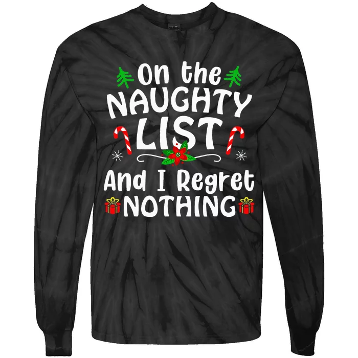 Naughty List RegretFree Holiday Present Tie-Dye Long Sleeve Shirt