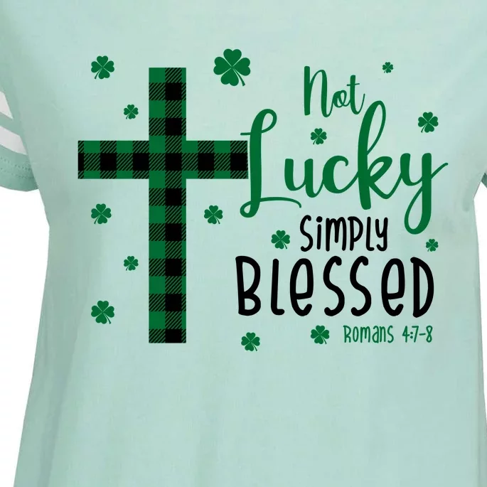 Not Lucky Simply Blessed St Patrick's Day Christianity Enza Ladies Jersey Football T-Shirt