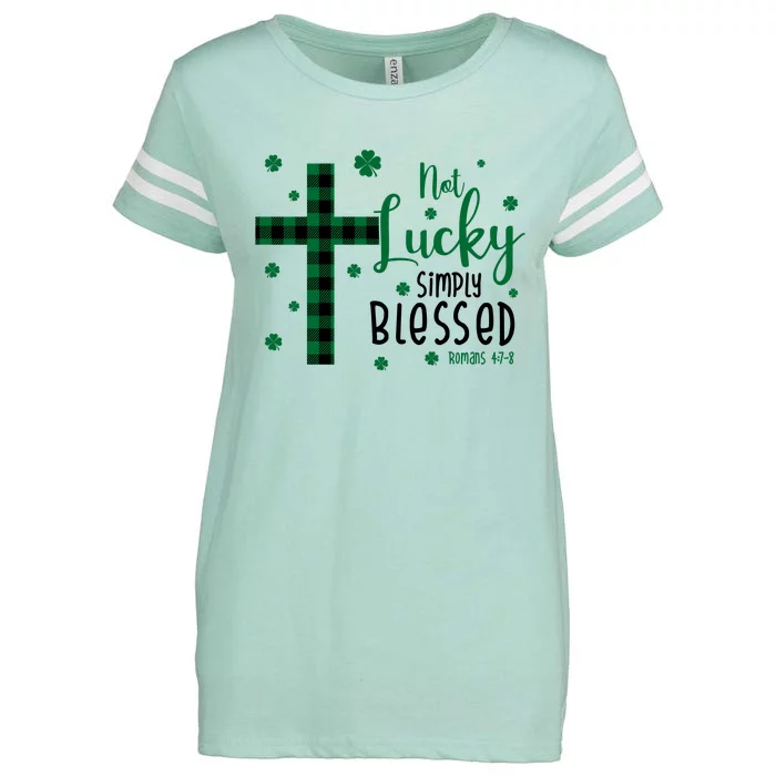 Not Lucky Simply Blessed St Patrick's Day Christianity Enza Ladies Jersey Football T-Shirt