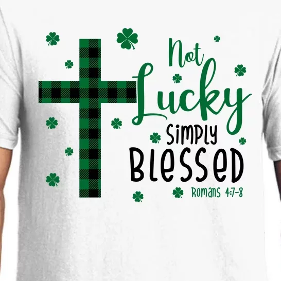 Not Lucky Simply Blessed St Patrick's Day Christianity Pajama Set