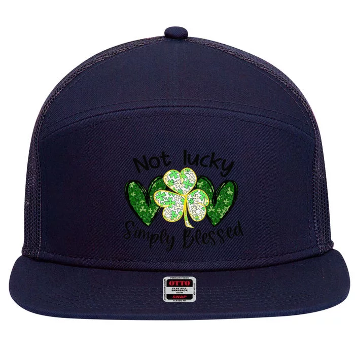 Not lucky simply blessed Saint Shenanigan Clover Irishman 7 Panel Mesh Trucker Snapback Hat