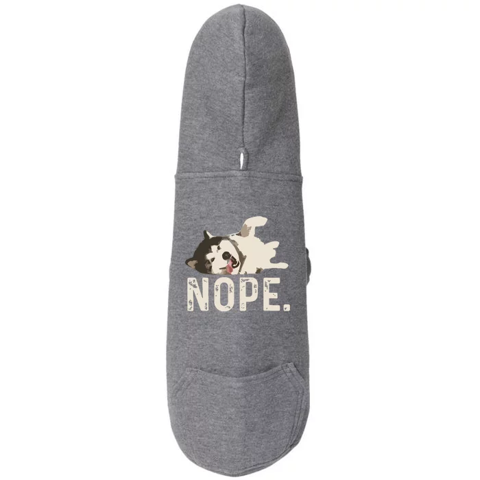 Nope Lazy Siberian Husky Doggie 3-End Fleece Hoodie