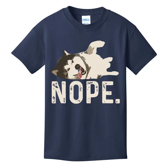 Nope Lazy Siberian Husky Kids T-Shirt