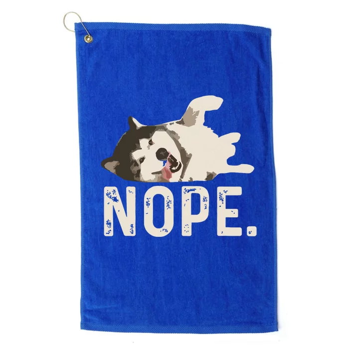 Nope Lazy Siberian Husky Platinum Collection Golf Towel