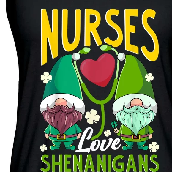 Nurses Love Shenanigans Gnome St Patricks Day Nurse Ladies Essential Flowy Tank