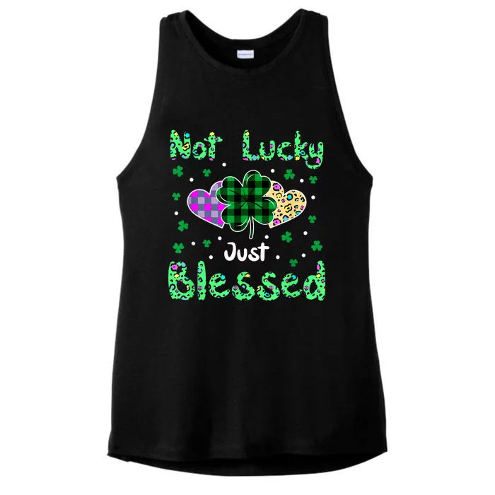 Not Lucky Simply Blessed Irish Lucky St Patrick's Day Ladies Tri-Blend Wicking Tank