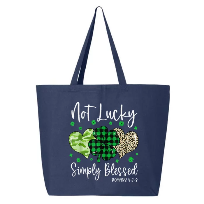 Not Lucky Simply Blessed Christian St Patricks Day Irish 25L Jumbo Tote