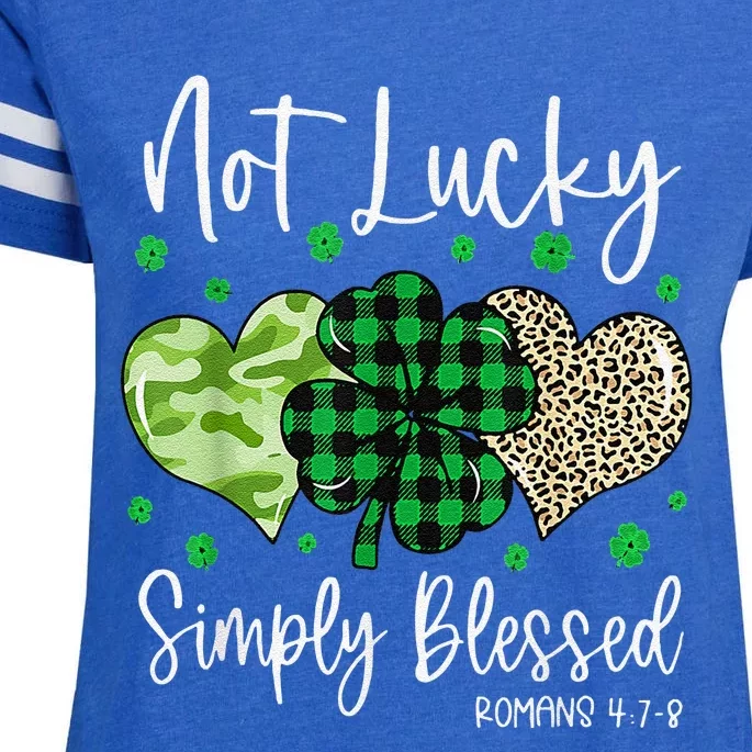 Not Lucky Simply Blessed Christian St Patricks Day Irish Enza Ladies Jersey Football T-Shirt