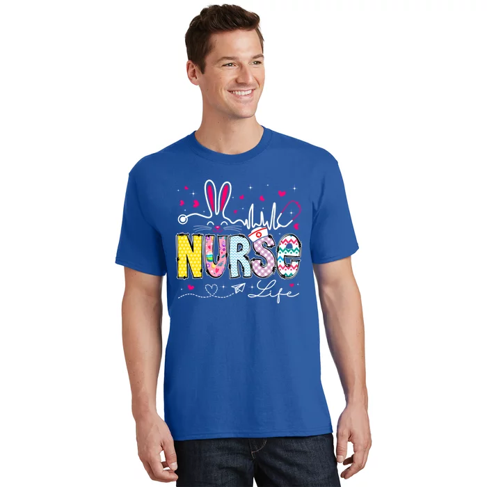 Nurse Life Stethoscope Nursing Cute Easter Bunny Easter Day Gift T-Shirt