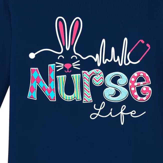 Nurse Life Stethoscope Nursing Cute Easter Bunny Easter Day Meaningful Gift Baby Long Sleeve Bodysuit